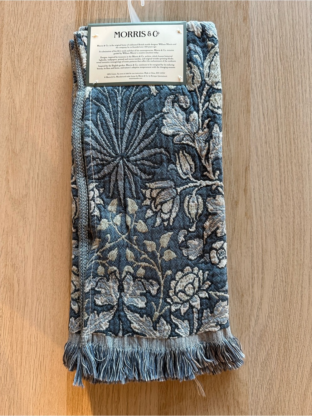 Morris & Co. William Morris Blue Floral Jacquard Kitchen Towels